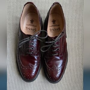 Tricker's Bourton Model Burgundy Leather Brogues